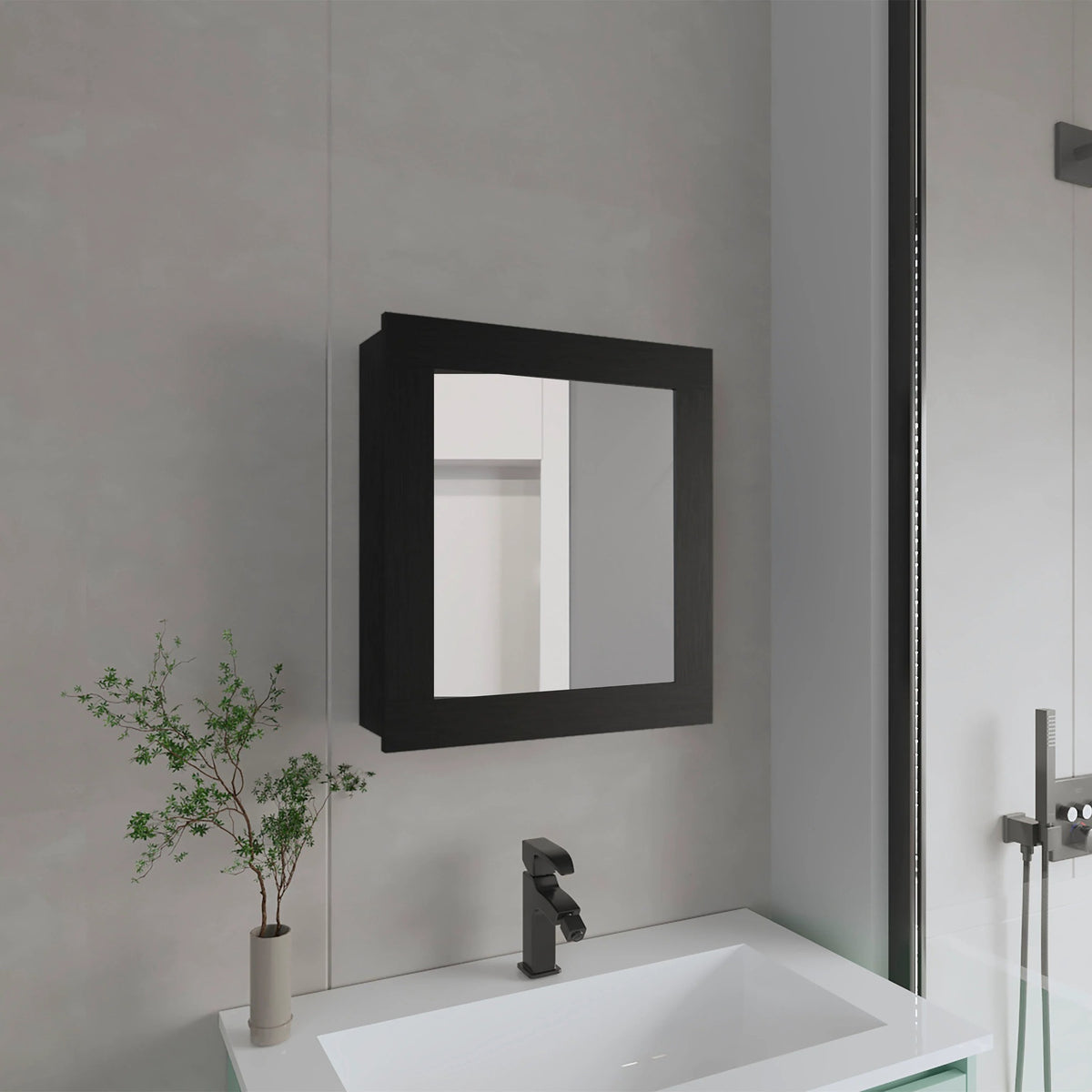 Wenge Medicine Cabinet with Included Mirror