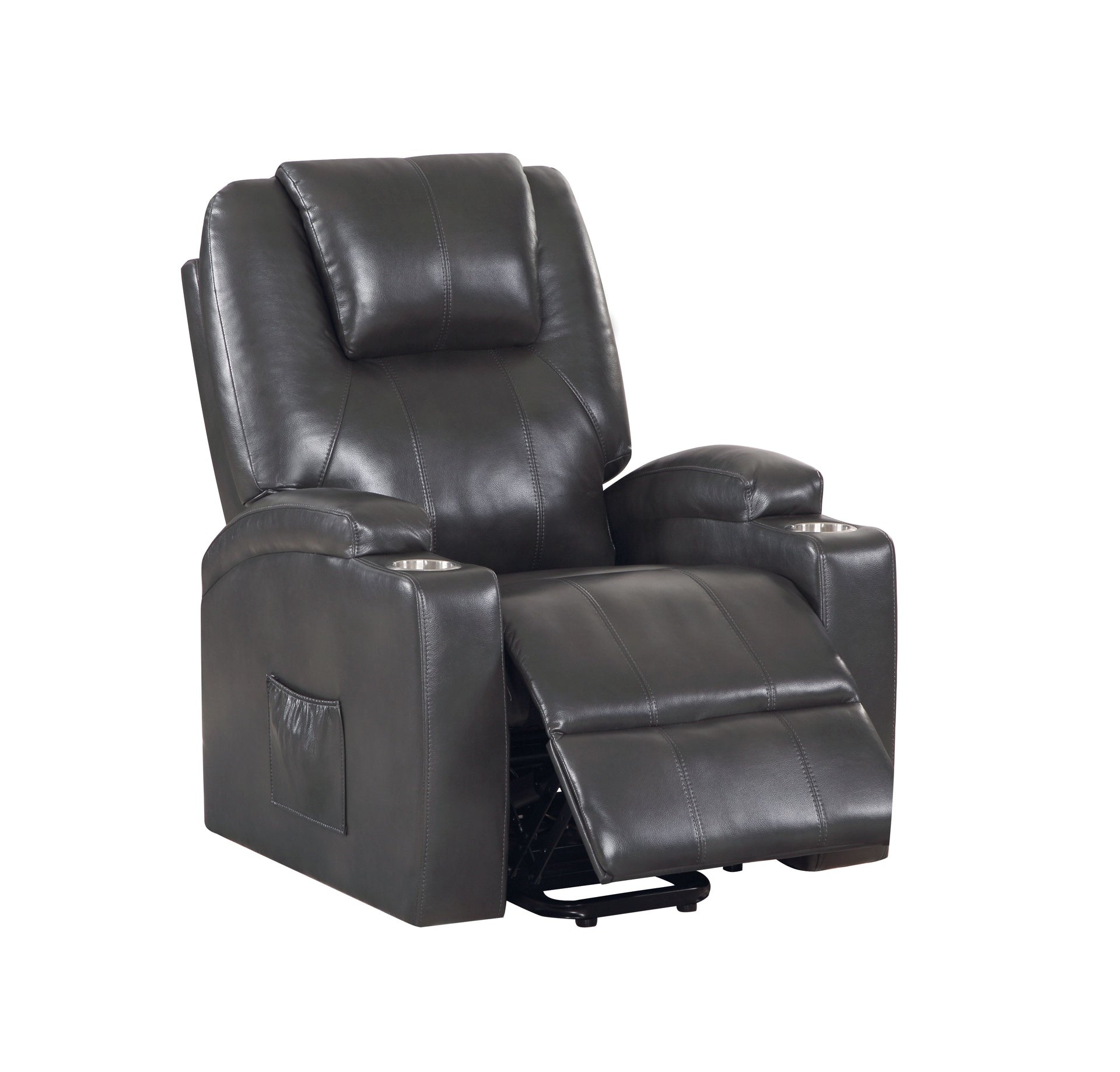 Gunmetal 2-Cup Holder Power Lift Recliner