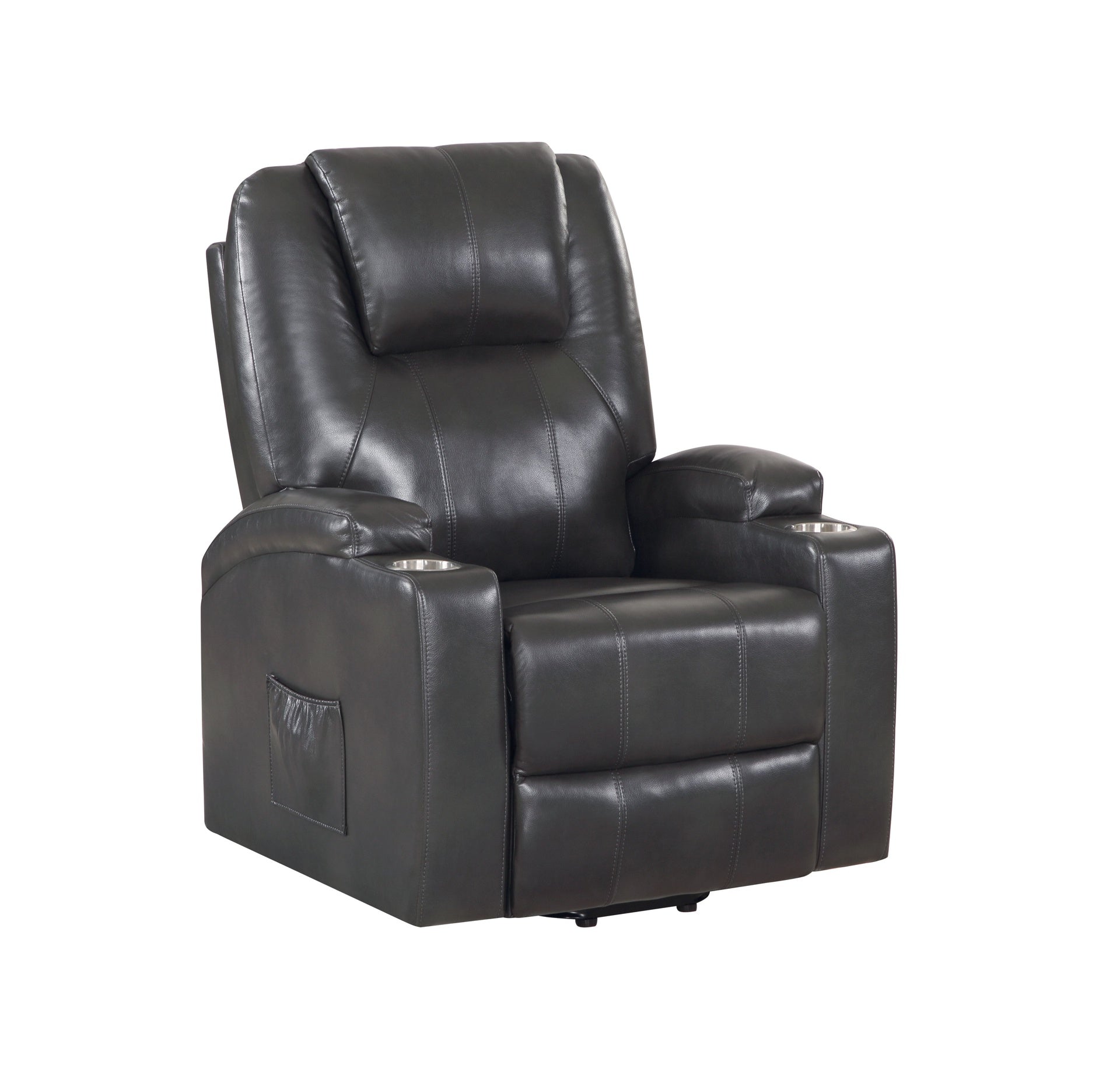 Gunmetal 2-Cup Holder Power Lift Recliner