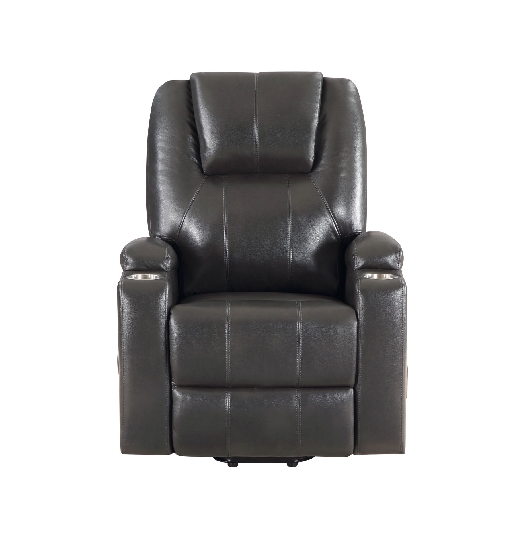 Gunmetal 2-Cup Holder Power Lift Recliner