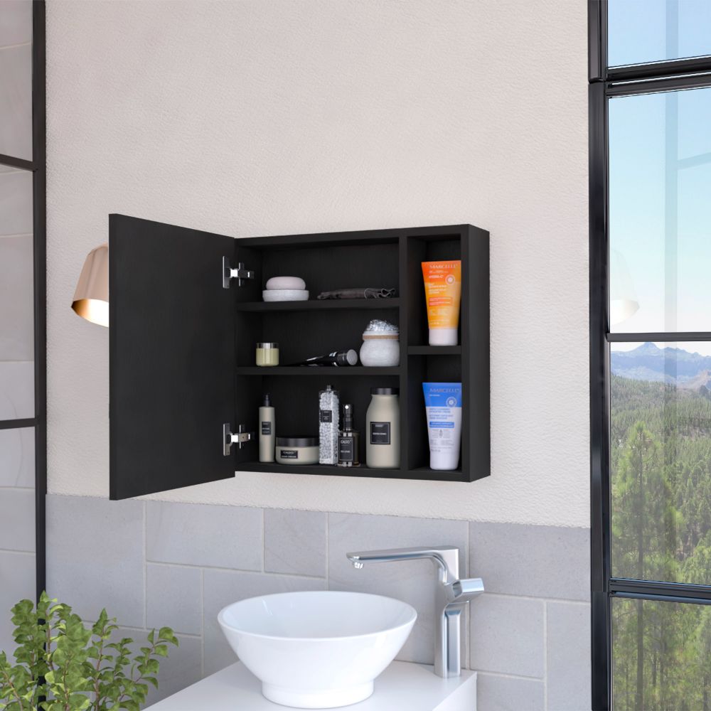 2-Shelf Medicine Cabinet with Mirror Wenge