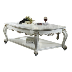 Antique Pearl Coffee Table with Bottom Shelf