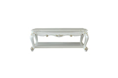 Antique Pearl Coffee Table with Bottom Shelf