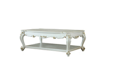 Antique Pearl Coffee Table with Bottom Shelf