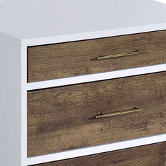 White and Weathered Oak 3-drawer Accent Table