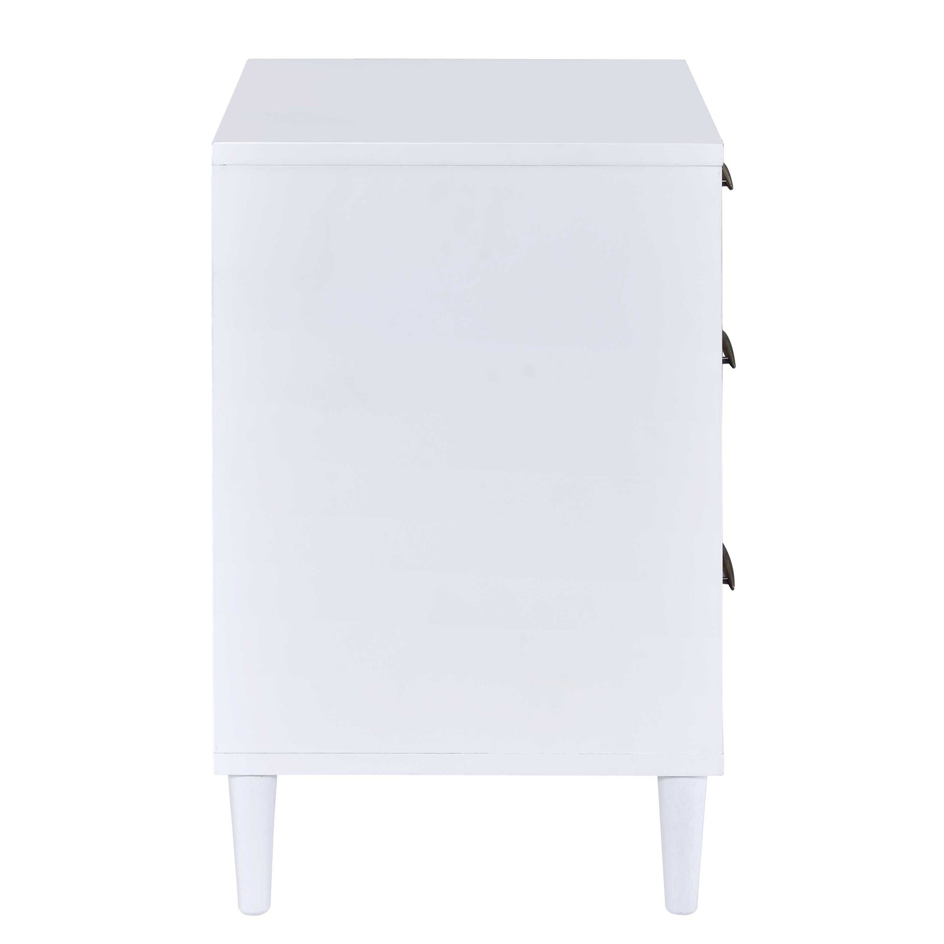White and Weathered Oak 3-drawer Accent Table