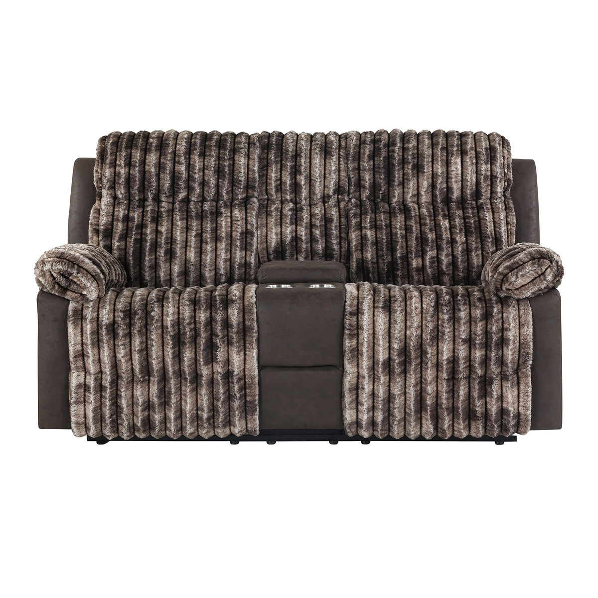 Bruni Brown Console Reclining Loveseat