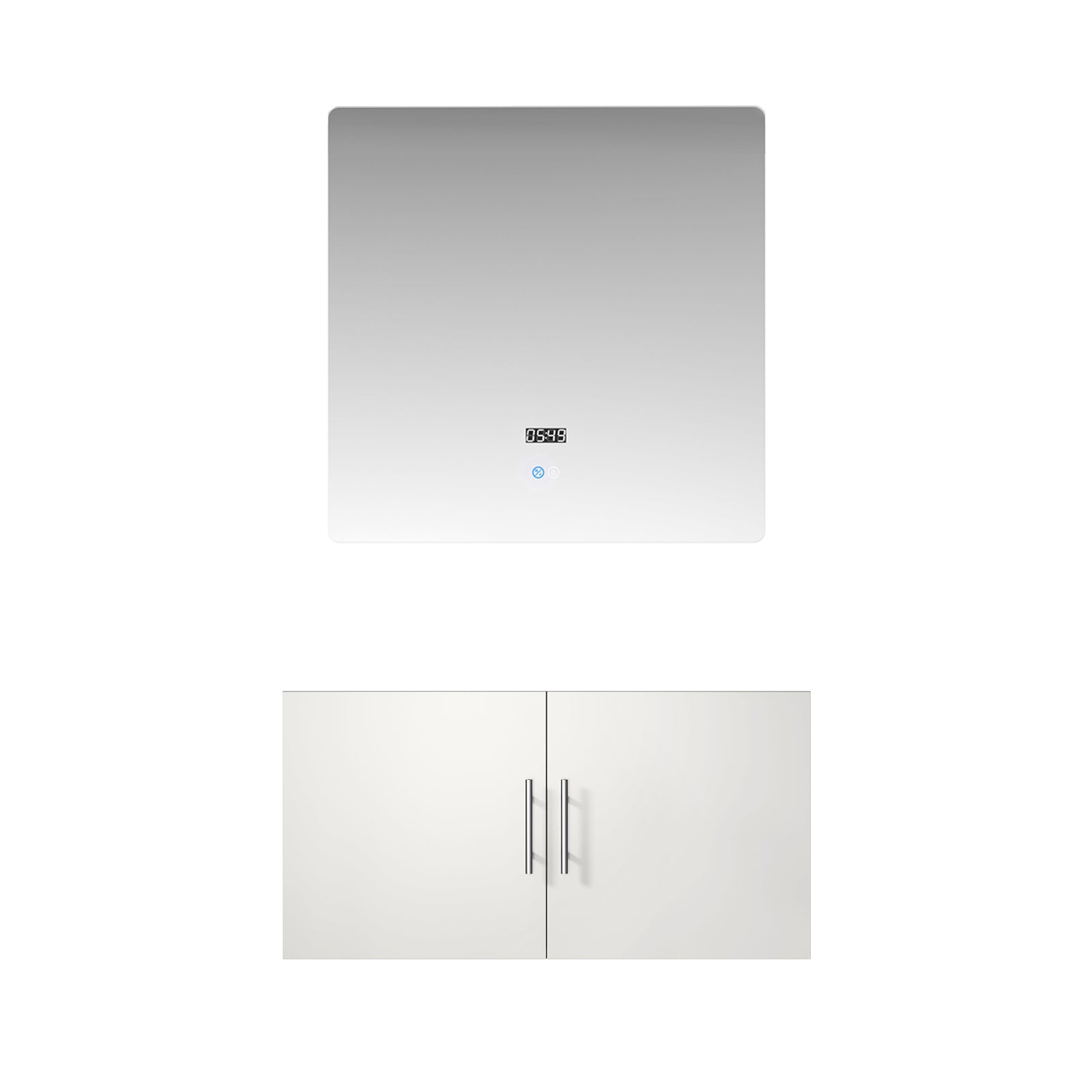 Glossy White Bath Vanity 36 in. W x 22 in. D, and 36 in. LED Mirror