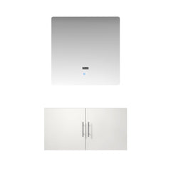 Glossy White Bath Vanity 36 in. W x 22 in. D, and 36 in. LED Mirror