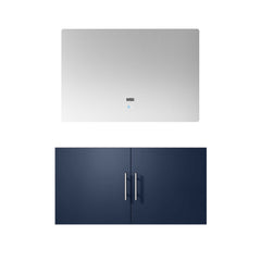 Navy Blue Bath Vanity 36 in. W x 22 in. D, and 36 in. LED Mirror