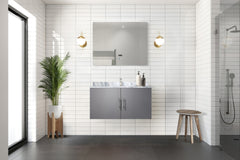 Dark Grey Bath Vanity 36 in. W x 22 in. D, and 36 in. LED Mirror