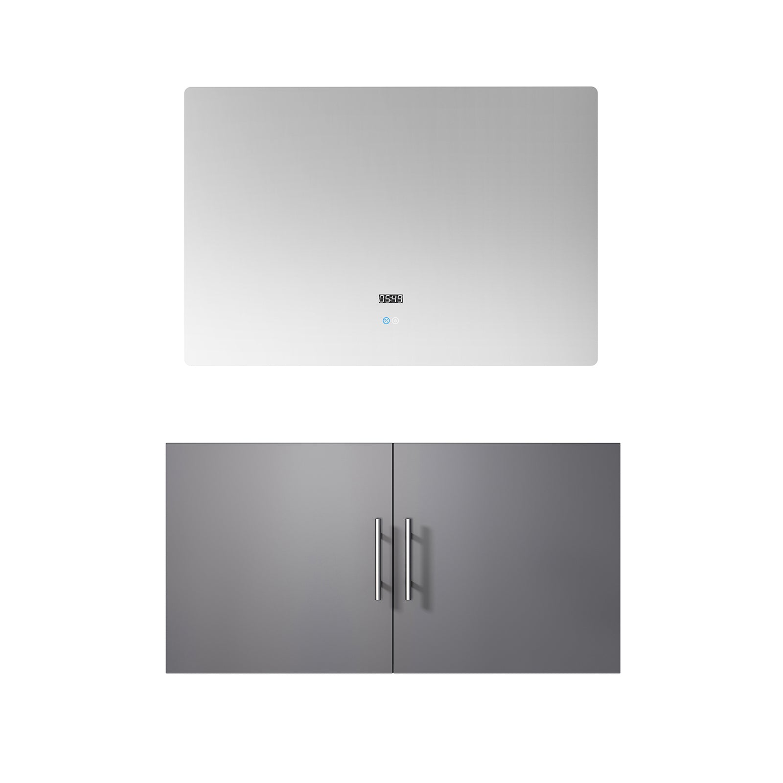 Dark Grey Bath Vanity 36 in. W x 22 in. D, and 36 in. LED Mirror
