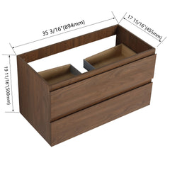 36" Wall-Mounted Bathroom Vanity (Only the Cabinet Body)-BVB01936BNO-2