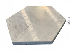 Hexagon marble tile, Carrara Gray marble, natural marble, for wall and floor, polished marble tile, natural stone, genuine marble, real marble, 1 box 12 pcs