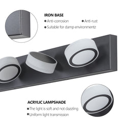 37" Modern 5-Light LED Vanity Light, Sleek Black Bathroom Wall Light Fixture for Mirror, Shower, and Bathroom Decor