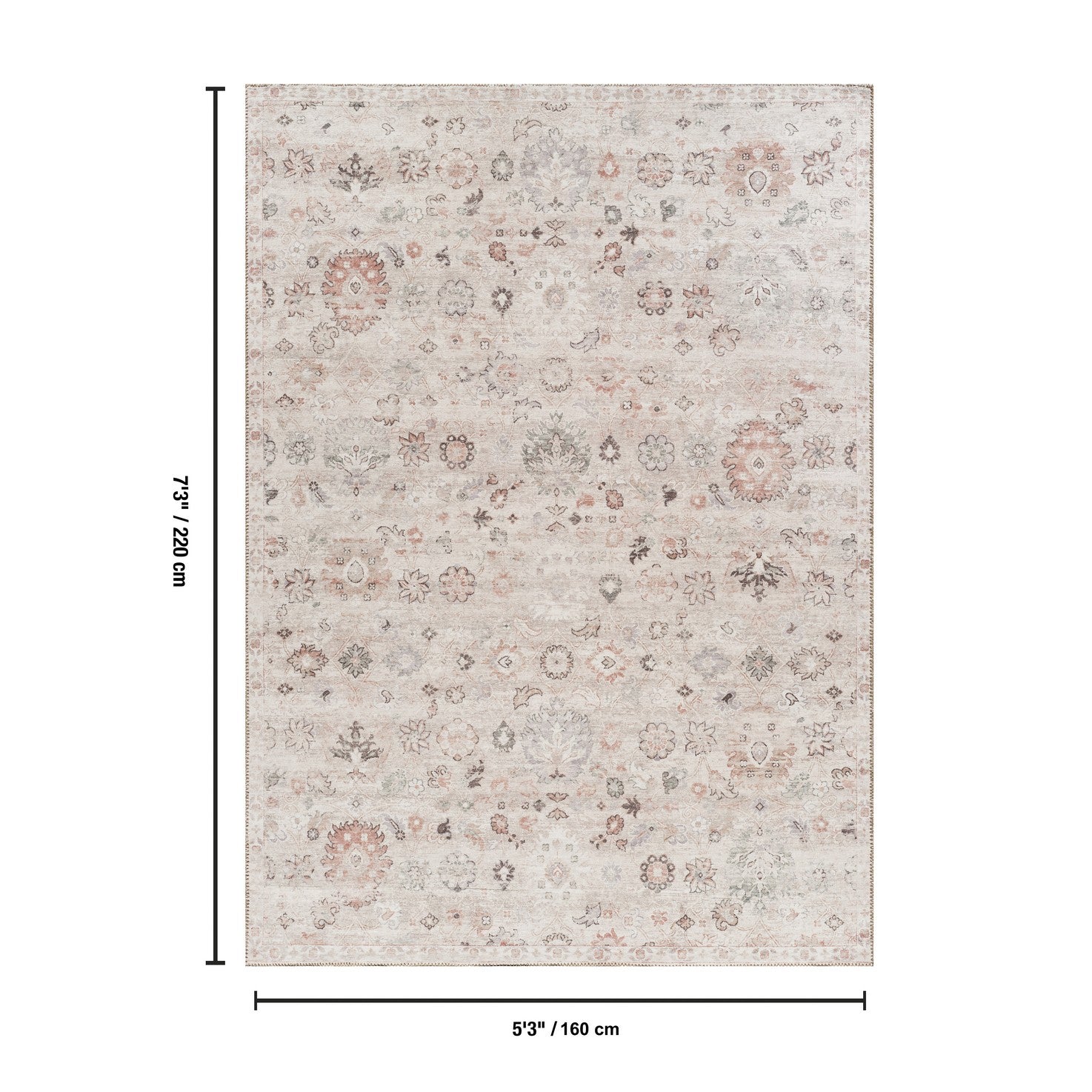 Majestic GC_RYL1002 Beige 5 ft. 3 in. x 7 ft. 3 in. Area Rug