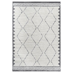 Step Collection High-Low Trellis Cream/Anthracite Indoor Area Rug, 6'7''x9', Modern, Contemporary, Geometric, Bohemian, Bedroom, Kitchen, Living Room, Non Shedding Carpet