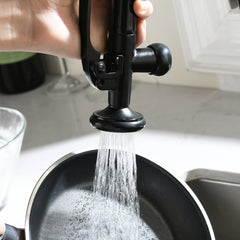 Commercial Kitchen Faucet Pull Down Sprayer Black and Nickel,Single Handle Kitchen Sink Faucet