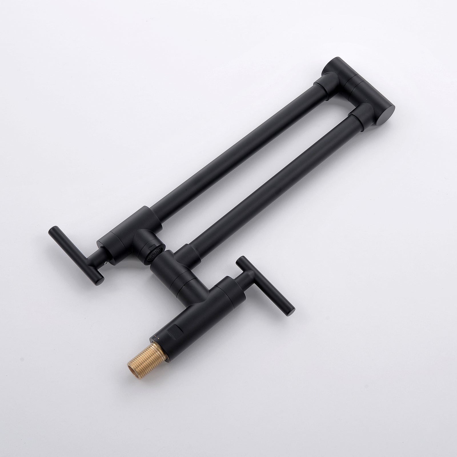 Brass Pot Filler,Wall Mount Commercial Pot Filler Faucet,Brass Copper Material Kitchen Folding Faucet,Coffee Machine Faucet with Stretchable Double Joint Swing Arms,Style A,Black ened