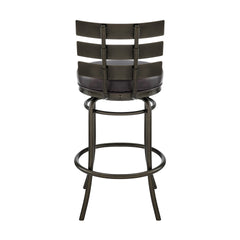 Tatyana Swivel Counter or Bar Stool in Mocha Finish with Brown Faux Leather
