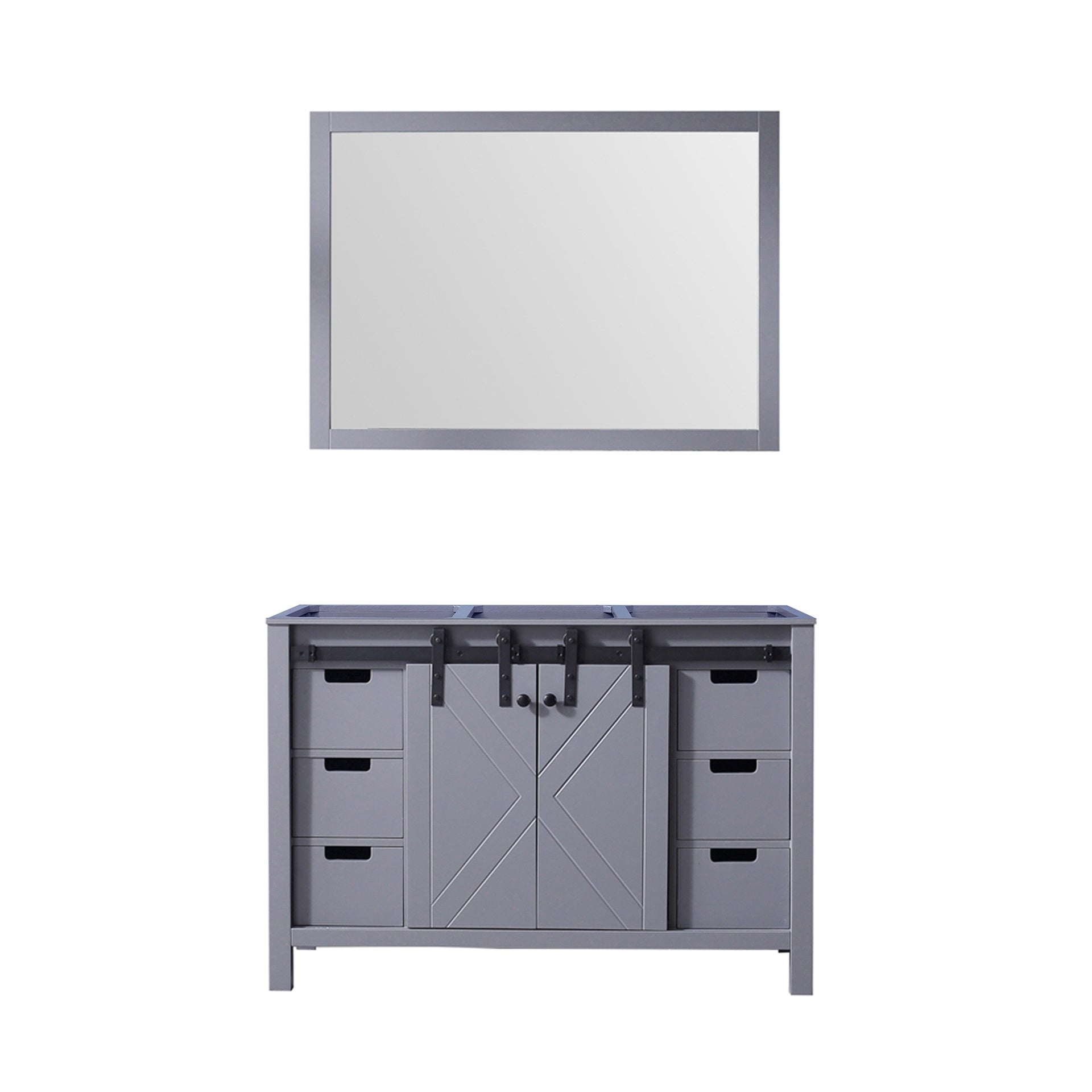 Dark Grey Bath Vanity 48 in. W x 22 in. D, and 44 in. Mirror