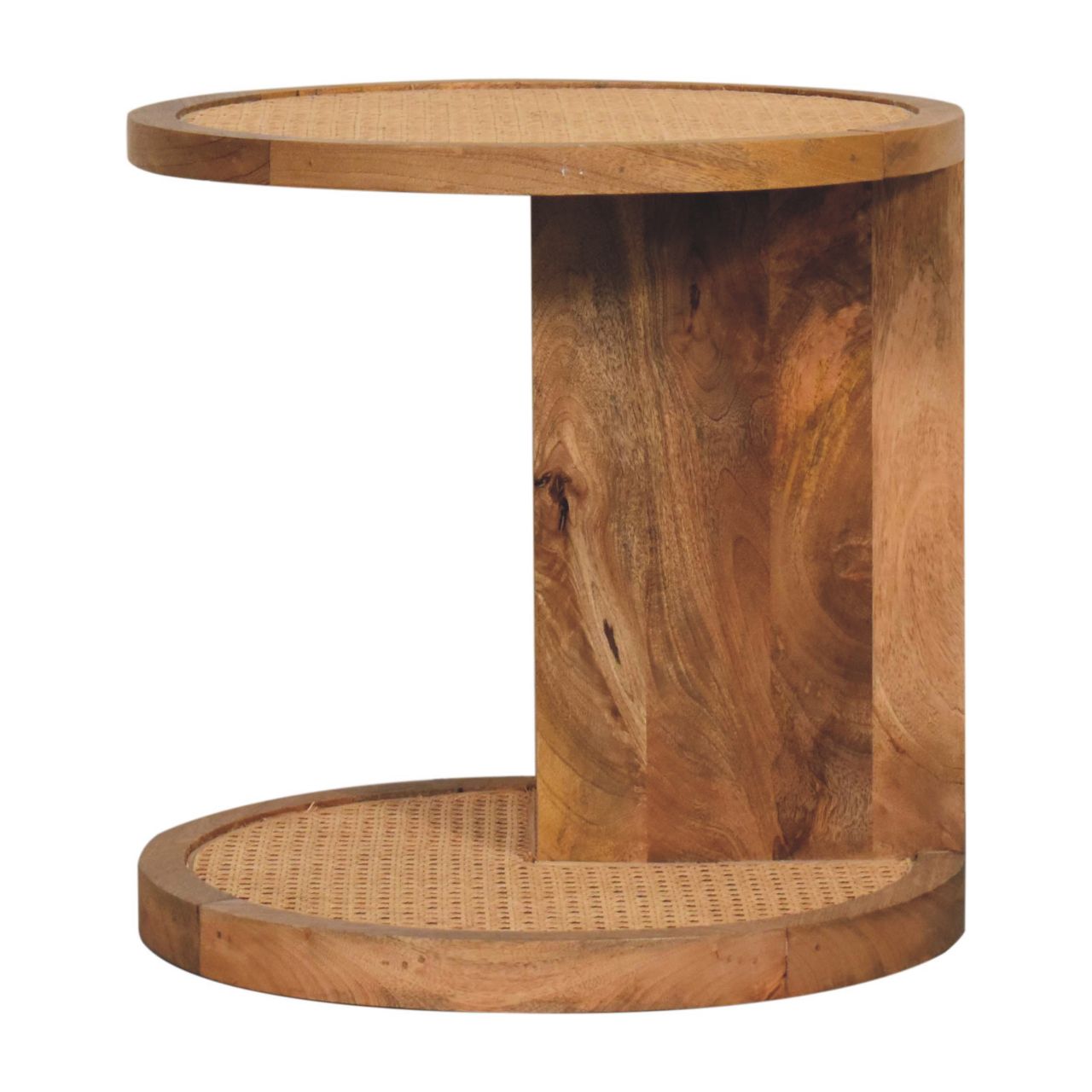 Solid Wood Close-knit Corner End Table, Light Brown