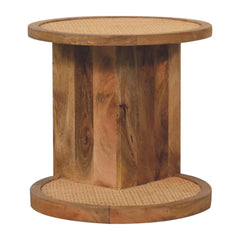 Solid Wood Close-knit Corner End Table, Light Brown
