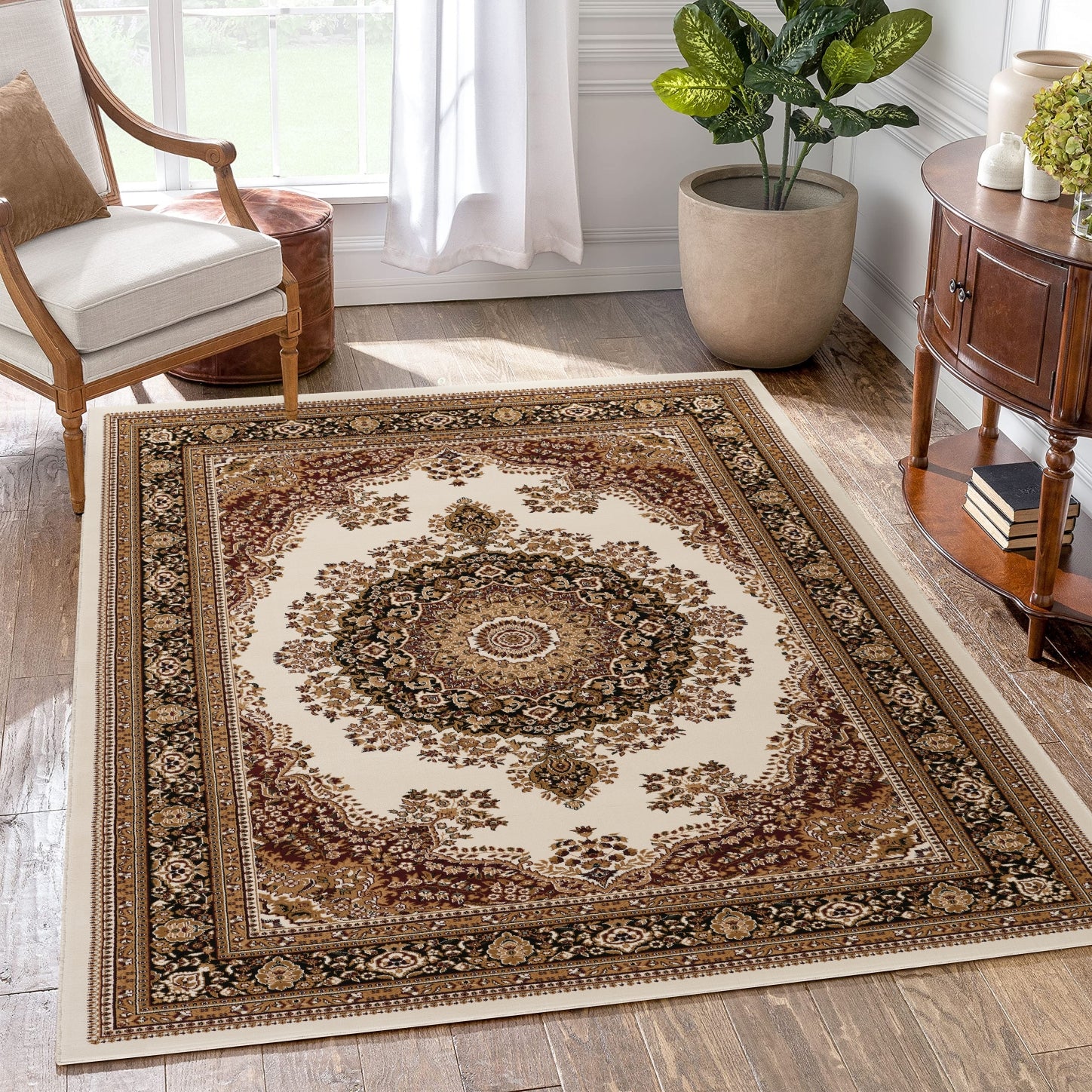 Manchester GC_HER5006 Ivory 9 ft. 2 in. x 12 ft. 6 in. Area Rug