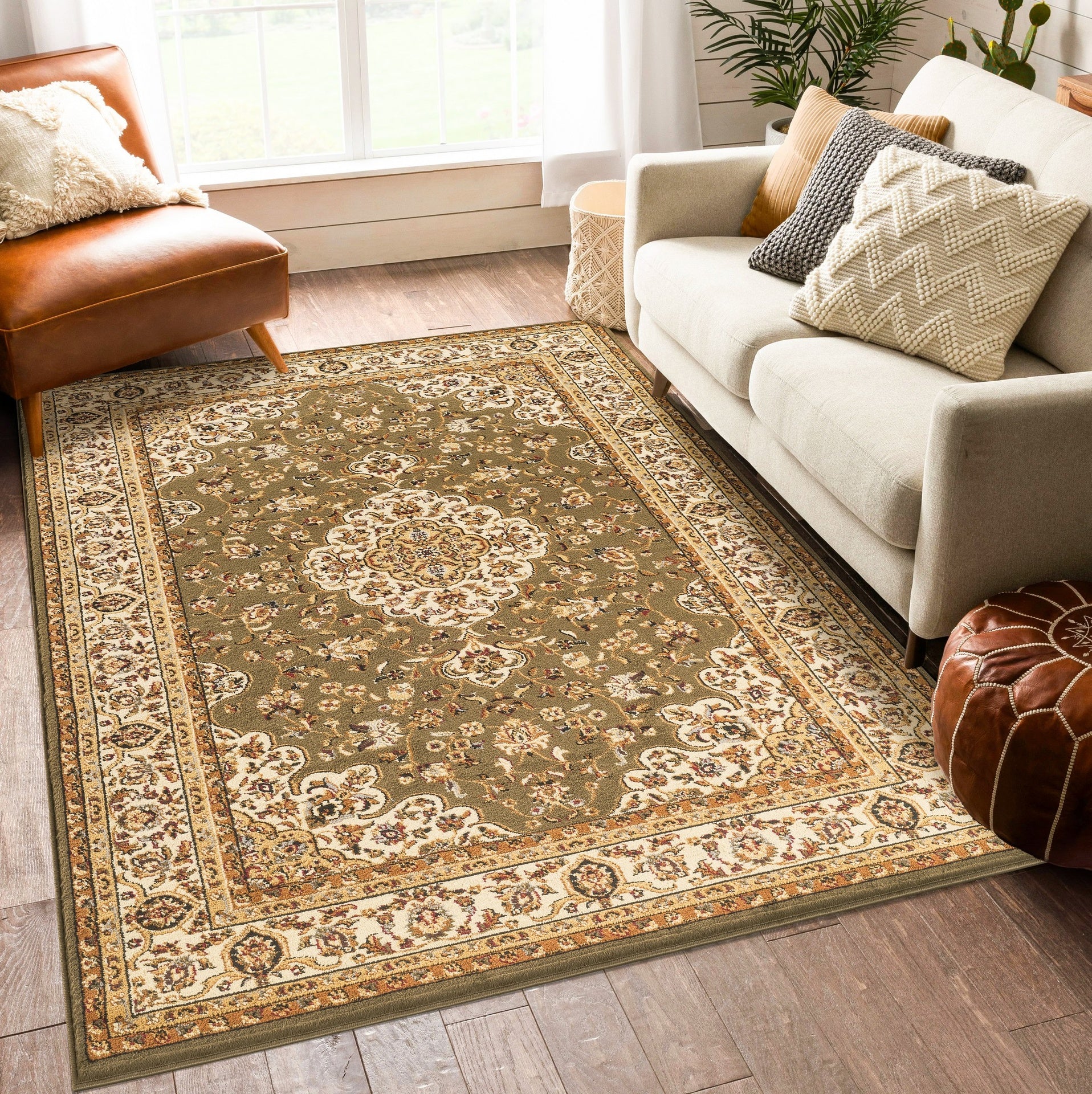 Classic GC_VIN5004 Green 10 ft. 6 in. x 14 ft. 6 in. Area Rug