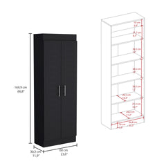 Nepal Pantry Cabinet, Space-Efficient 2-Door Design with Multiple Shelves