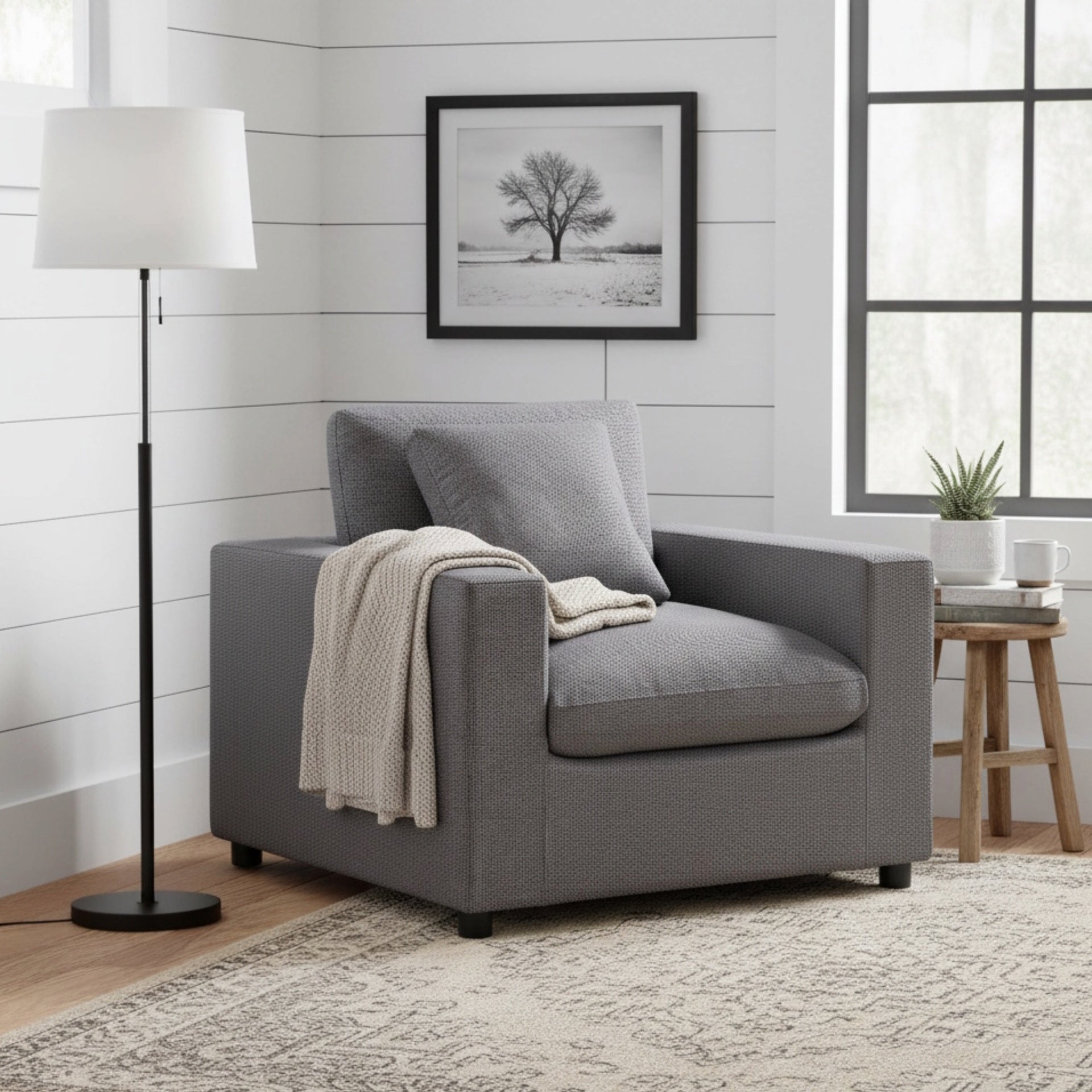 Cassandra Modern Armchair - Charcoal