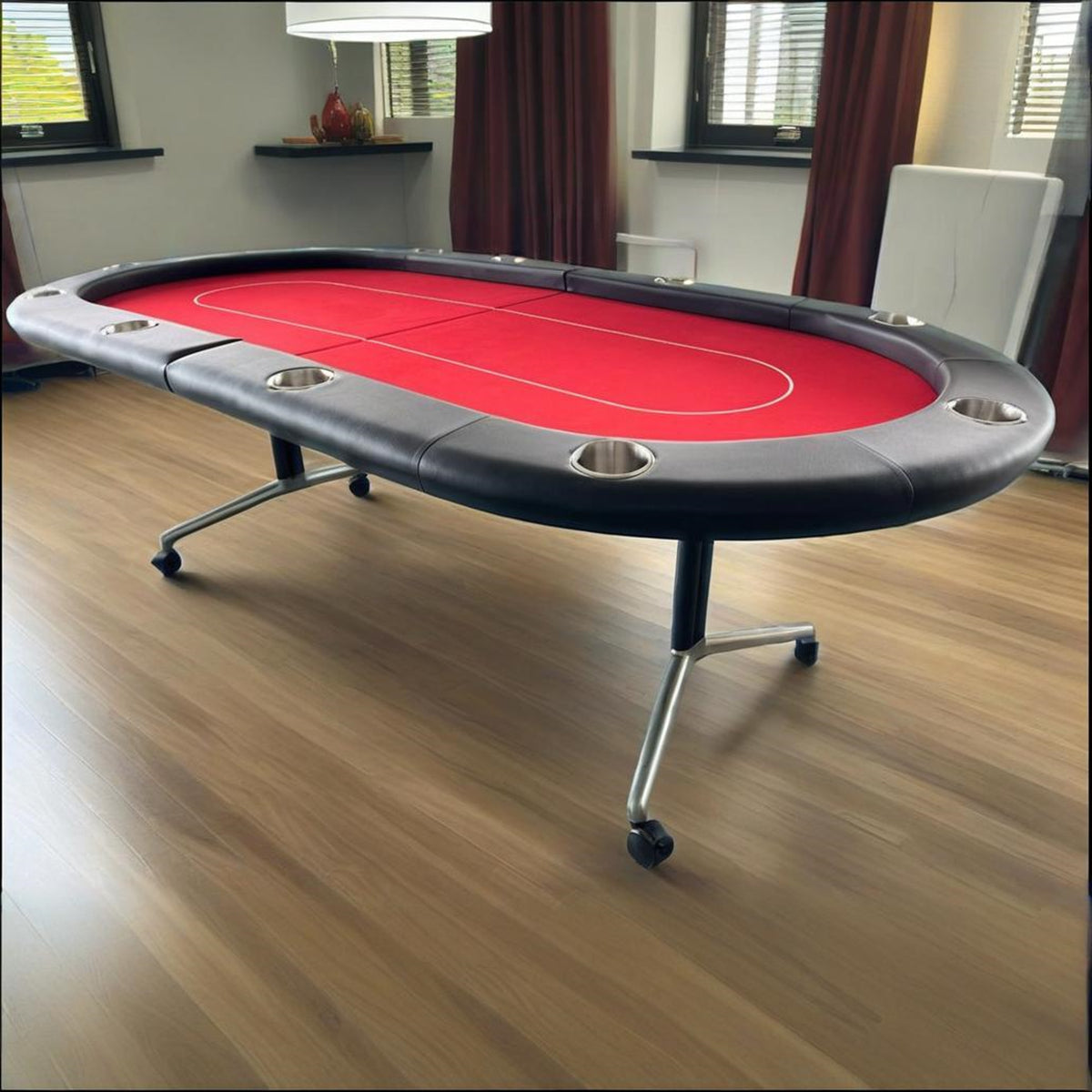 INO Design 94" Fodable Poker Table for 10 players, Red