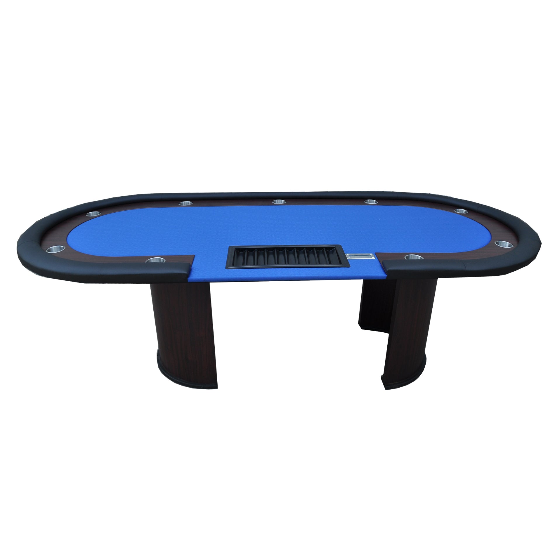 96" Poker Table Model 16367 with U Shape Legs, Drox Box, Chips Tray Blue