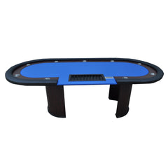 96" Poker Table Model 16367 with U Shape Legs, Drox Box, Chips Tray Blue