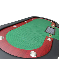 96" Luna Ultra Poker Table with Speed Cloth Racetrack Chip Tray Double DropBox Wooden Legs Green