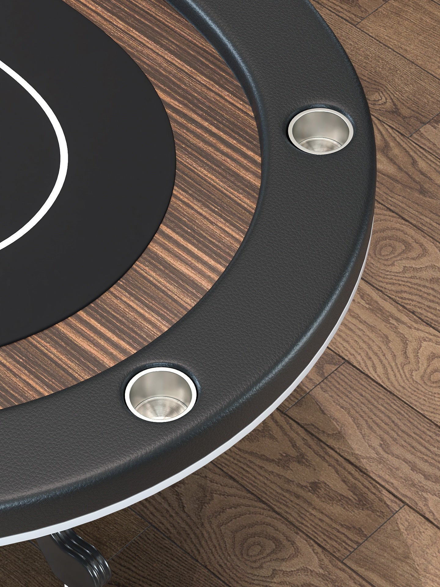 INO Design 96" Poker Table for Casino Texas Holdem Game with Premium Aura Speed Cloth Wooden Texture Racetrack Chips Tray Cup Holders Black