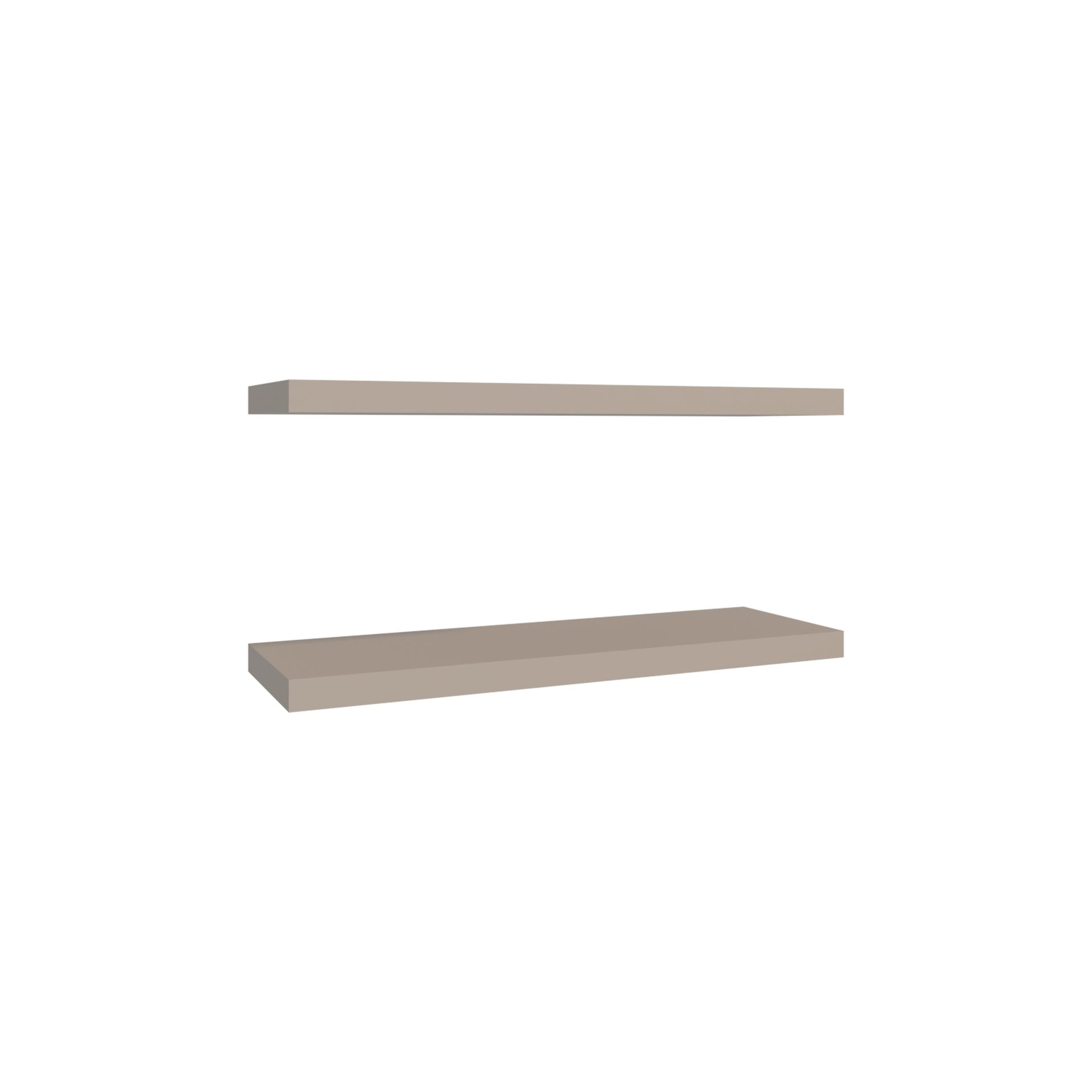 Floating Shelves 1.50" H, 2 Shelves, Taupe