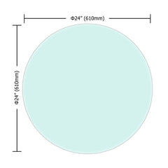 24" Round Tempered Glass Table Top Clear Glass 2/5 Inch Thick Beveled Polished Edge (Old Sku:W126560355)