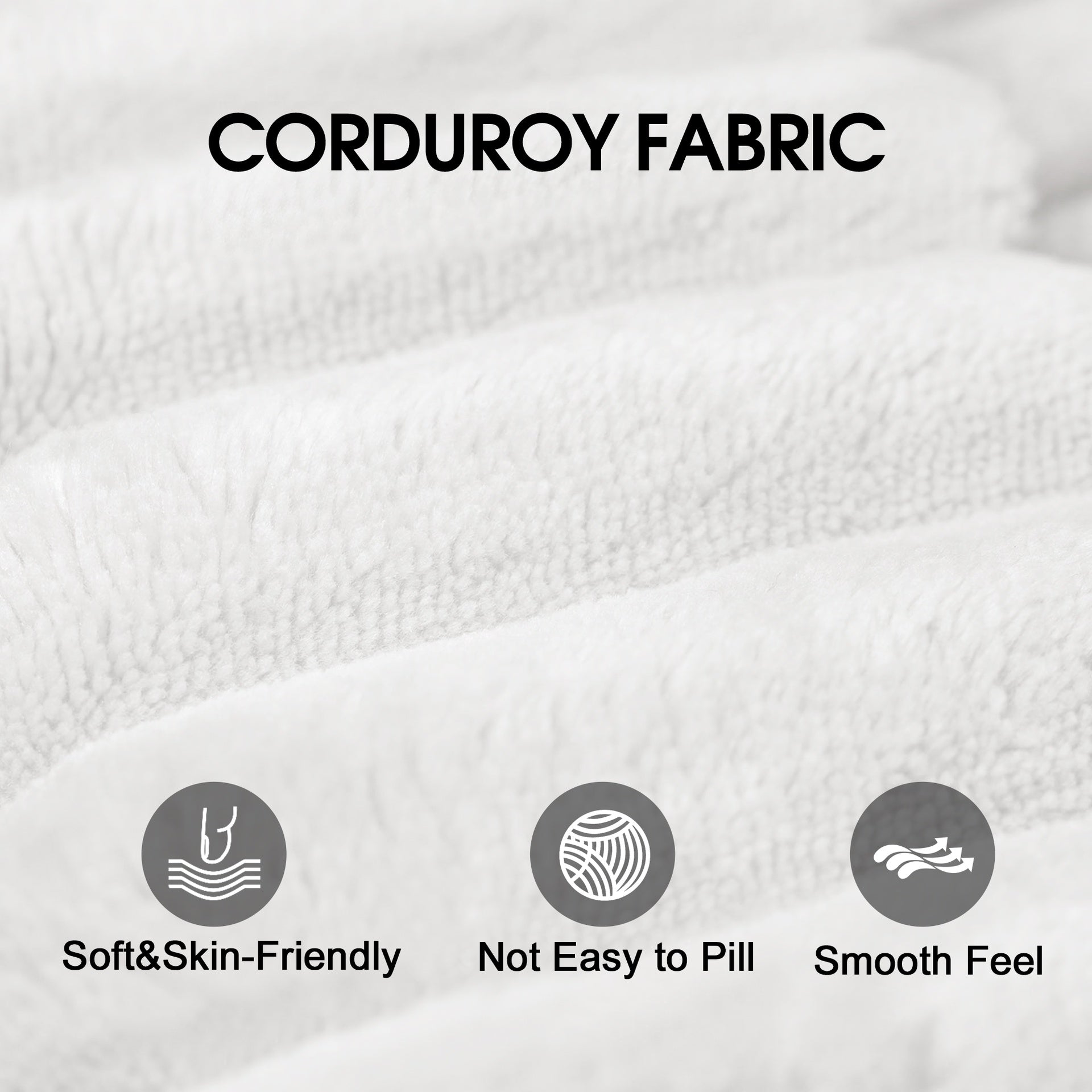 Cloud Sofa,Corduroy Fabric,Deep Seat Couches,Double-layer design,Removable  Cushion,No Assembly, DIY Combination for Living room, Bedroom,Conference room ,Apartment,White
