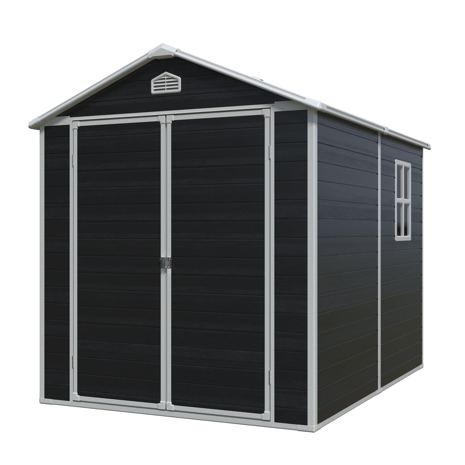 6 ft x 8 ft Resin Outdoor Storage Shed Kit-Perfect to Store Patio Furniture,Black (W540S00025)
