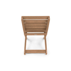 Grandcourt Fully Assembed All-Weather HDPE Outdoor Folding Patio Chair, Teak Brown