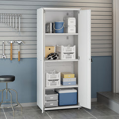 Tall Garage Cabinet in White