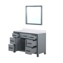 Dark Grey Bath Vanity 48 in. W x 22 in. D, Cultured Marble Top and 34 in. Mirror