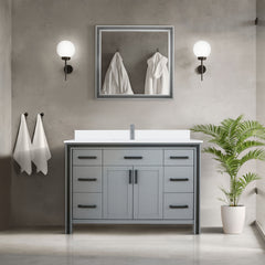 Dark Grey Bath Vanity 48 in. W x 22 in. D, with Cultured Marble Top