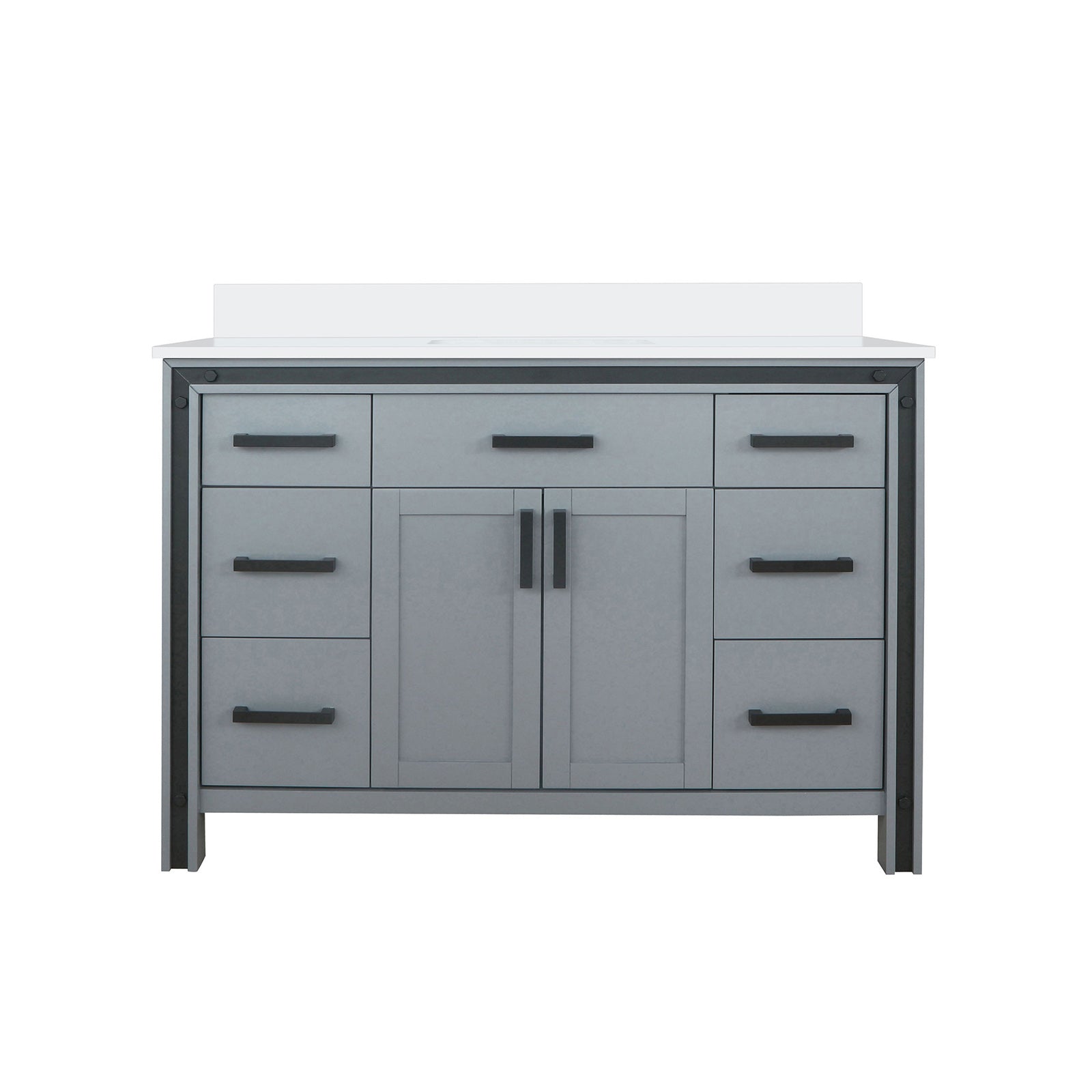 Dark Grey Bath Vanity 48 in. W x 22 in. D, with Cultured Marble Top