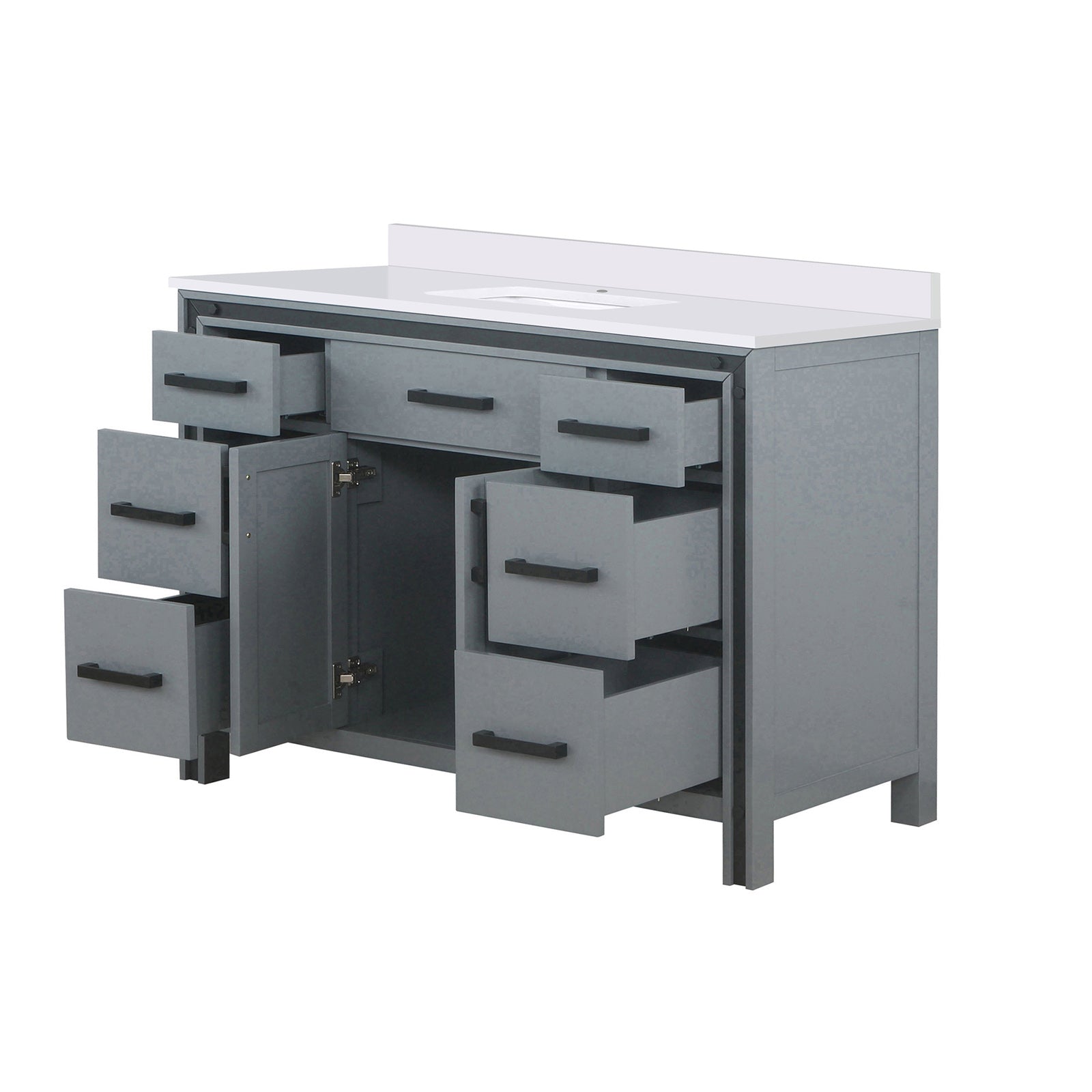 Dark Grey Bath Vanity 48 in. W x 22 in. D, with Cultured Marble Top