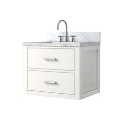 White Single Bath Vanity 24 in. W x 18 in. D, Acrylic Top, and Faucet Set