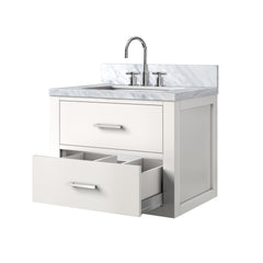 White Single Bath Vanity 24 in. W x 18 in. D, Acrylic Top, and Faucet Set