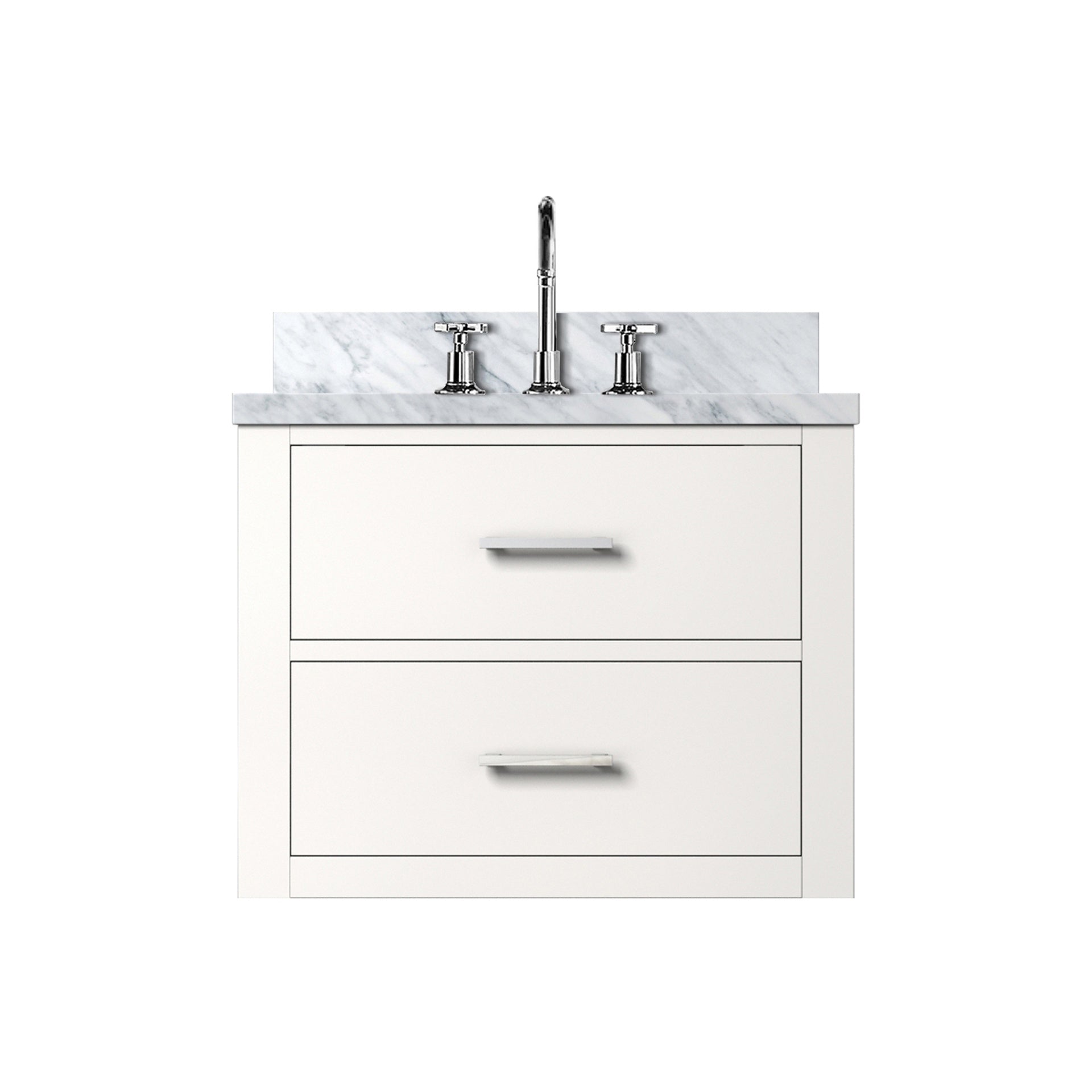 White Single Bath Vanity 24 in. W x 18 in. D, Acrylic Top, and Faucet Set