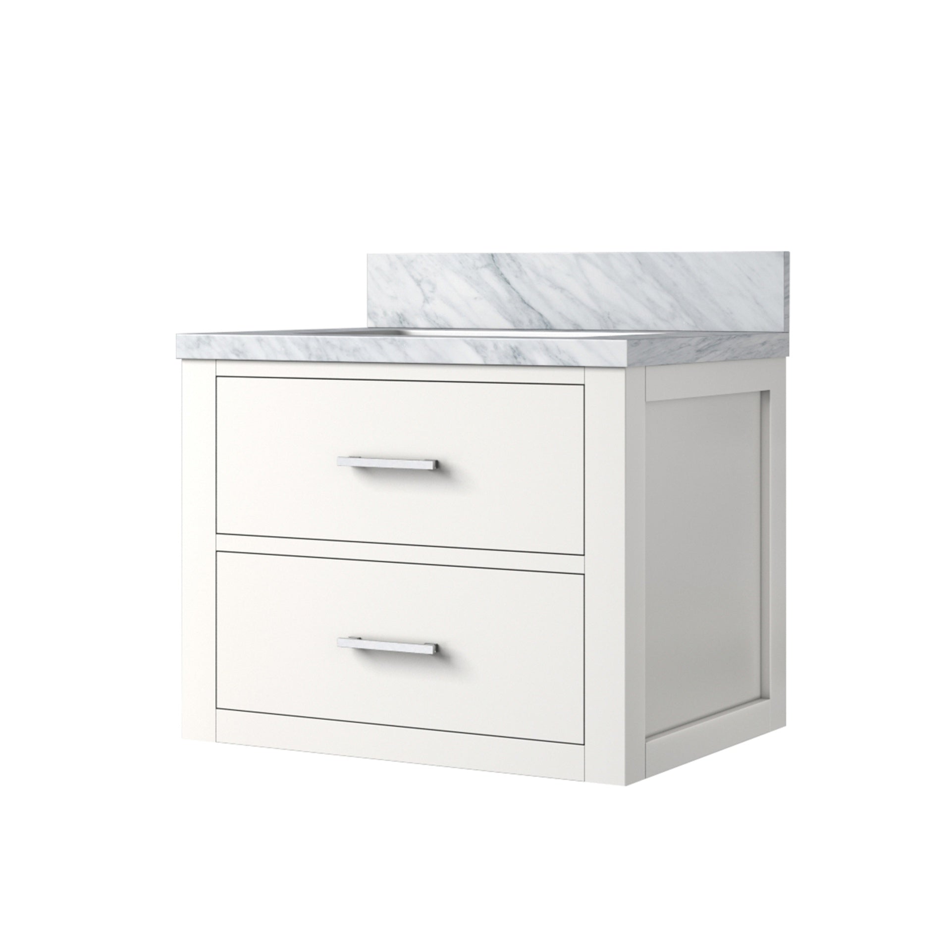 White Single Bath Vanity 24 in. W x 18 in. D, with Acrylic Top